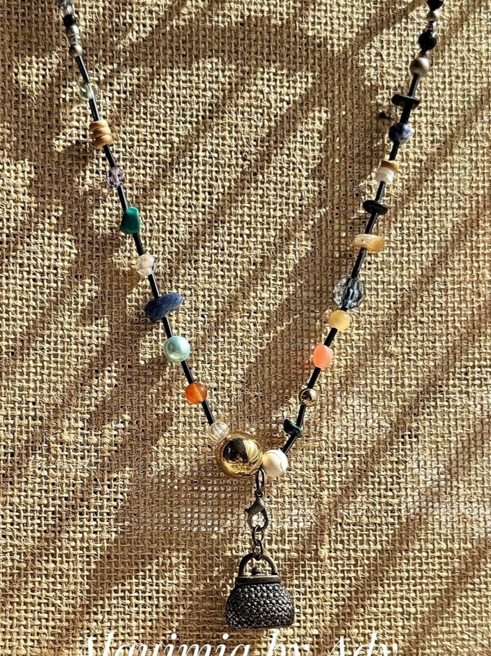 Gemstones + Multicolor Beaded Pendant Necklace